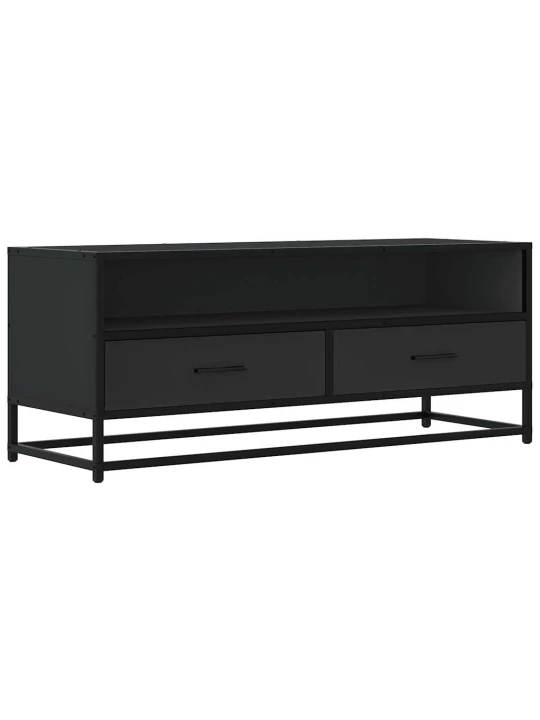 Tv skříňka černá 100 x 34,5 x 40 cm kompozitní dřevo a kov