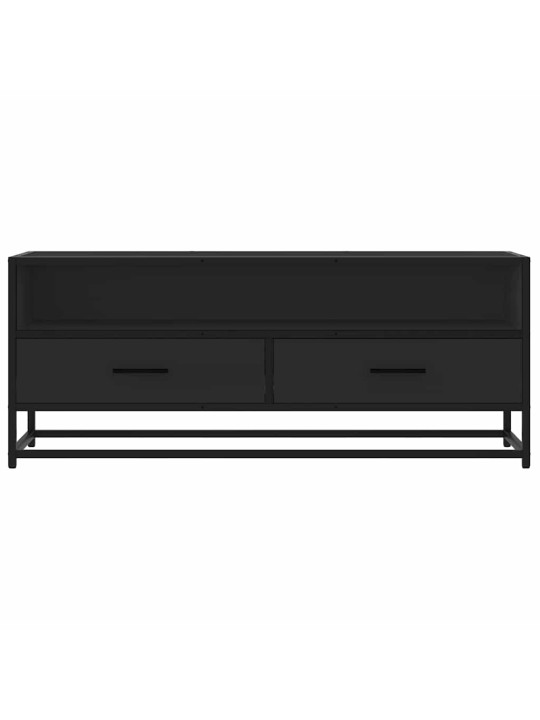 Tv skříňka černá 100 x 34,5 x 40 cm kompozitní dřevo a kov