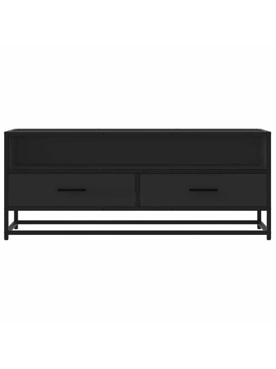 Tv skříňka černá 100 x 34,5 x 40 cm kompozitní dřevo a kov