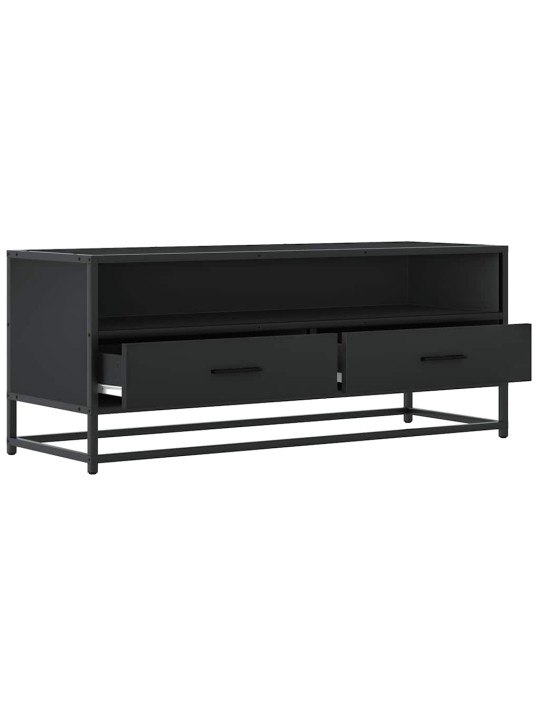 Tv skříňka černá 100 x 34,5 x 40 cm kompozitní dřevo a kov