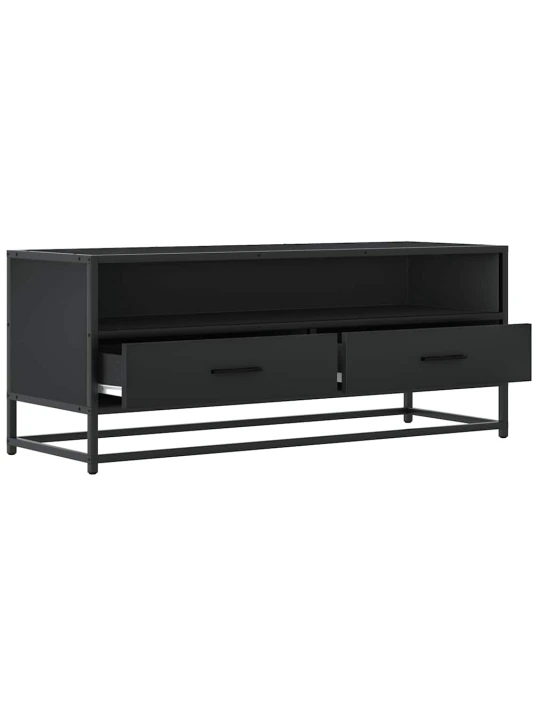 Tv skříňka černá 100 x 34,5 x 40 cm kompozitní dřevo a kov
