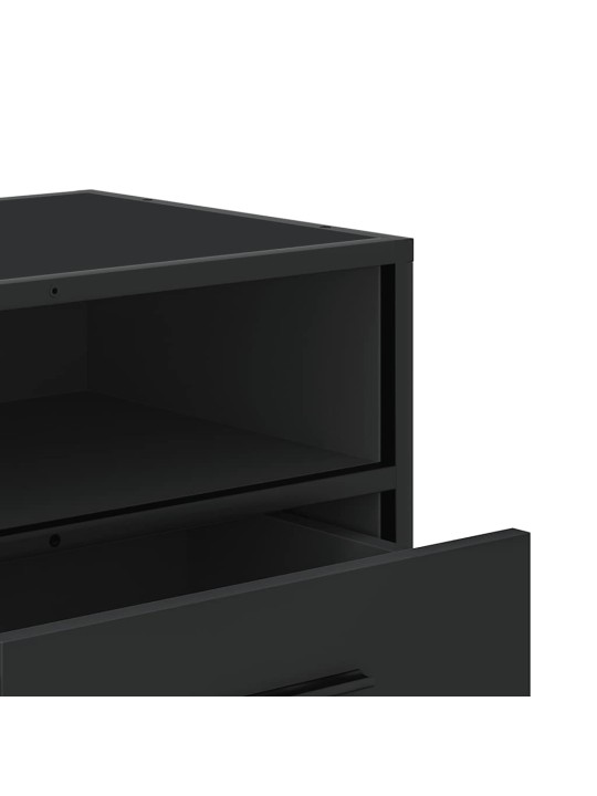 Tv skříňka černá 100 x 34,5 x 40 cm kompozitní dřevo a kov