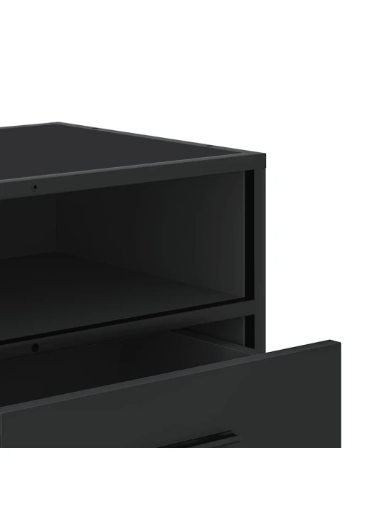 Tv skříňka černá 100 x 34,5 x 40 cm kompozitní dřevo a kov