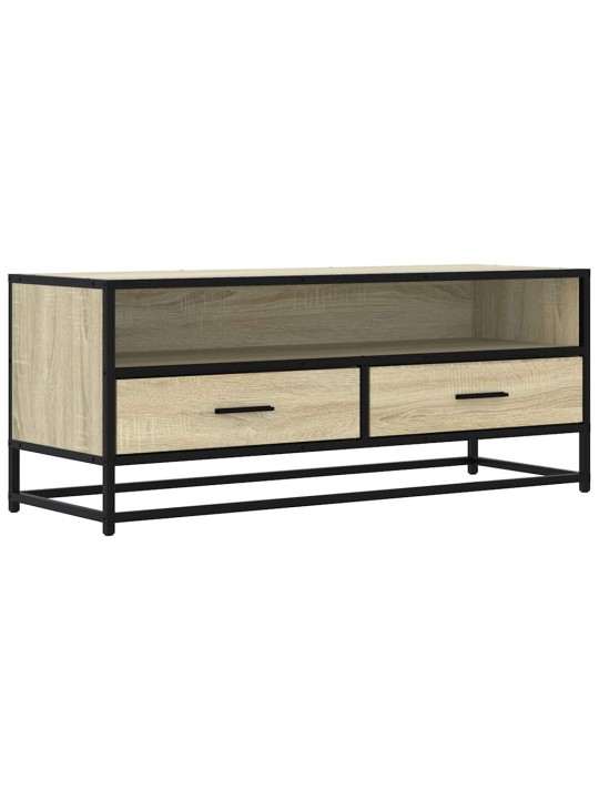 Tv skříňka dub sonoma 100 x 34,5 x 40 cm kompozitní dřevo a kov