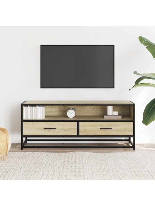Tv skříňka dub sonoma 100 x 34,5 x 40 cm kompozitní dřevo a kov