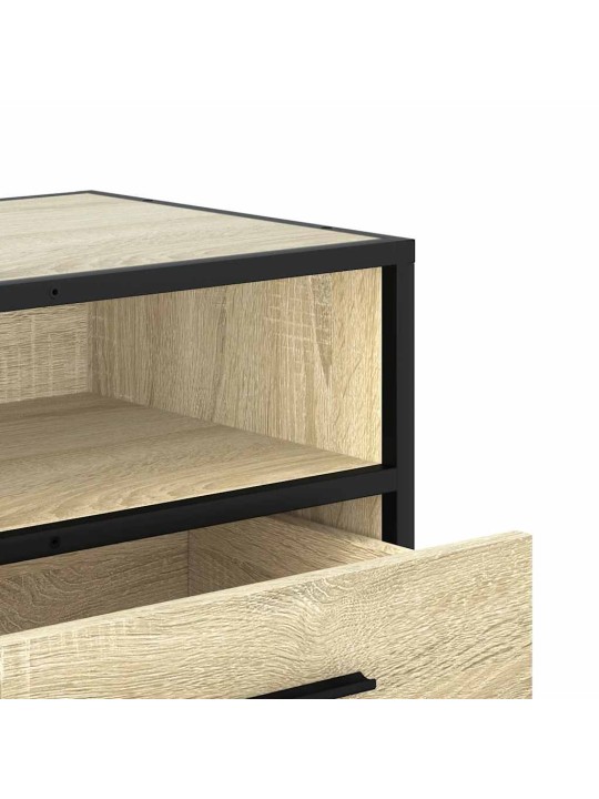 Tv skříňka dub sonoma 100 x 34,5 x 40 cm kompozitní dřevo a kov