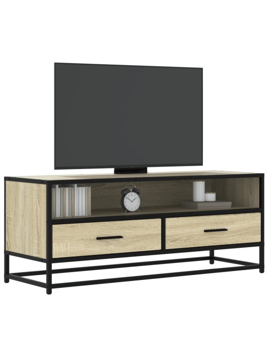 Tv skříňka dub sonoma 100 x 34,5 x 40 cm kompozitní dřevo a kov