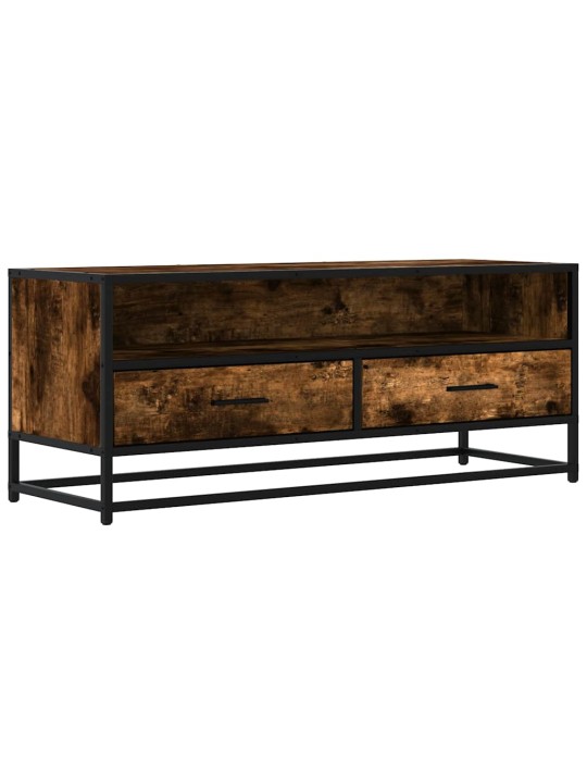 Tv skříňka kouřový dub 100x34,5x40 cm kompozitní dřevo a kov