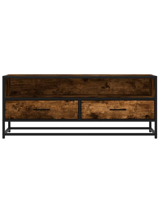 Tv skříňka kouřový dub 100x34,5x40 cm kompozitní dřevo a kov