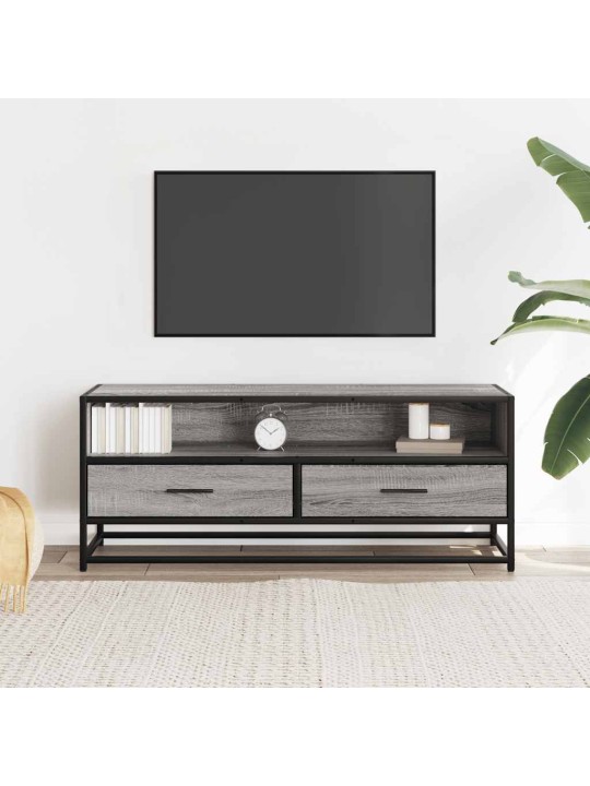 Tv skříňka šedá sonoma 100x34,5x40 cm kompozitní dřevo a kov