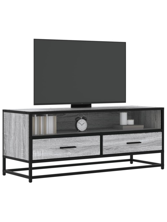 Tv skříňka šedá sonoma 100x34,5x40 cm kompozitní dřevo a kov