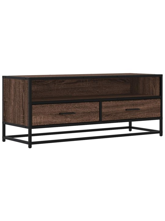 Tv skříňka hnědý dub 100 x 34,5 x 40 cm kompozitní dřevo a kov