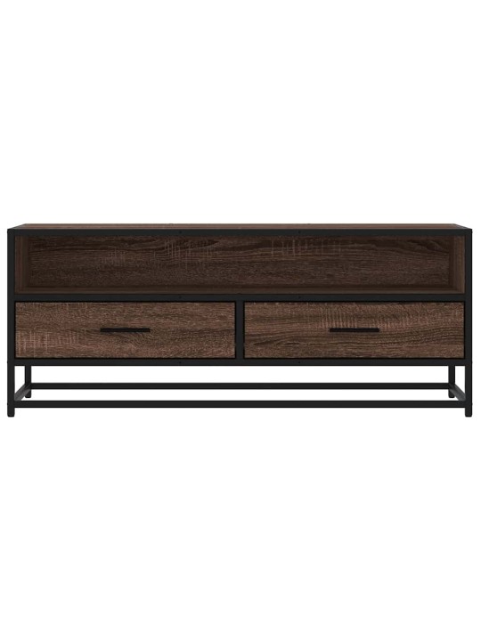 Tv skříňka hnědý dub 100 x 34,5 x 40 cm kompozitní dřevo a kov