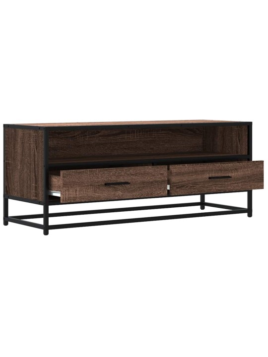 Tv skříňka hnědý dub 100 x 34,5 x 40 cm kompozitní dřevo a kov