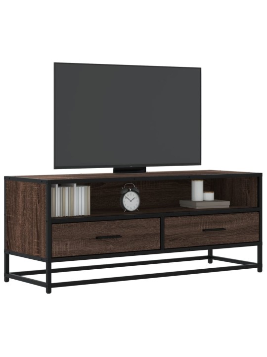 Tv skříňka hnědý dub 100 x 34,5 x 40 cm kompozitní dřevo a kov