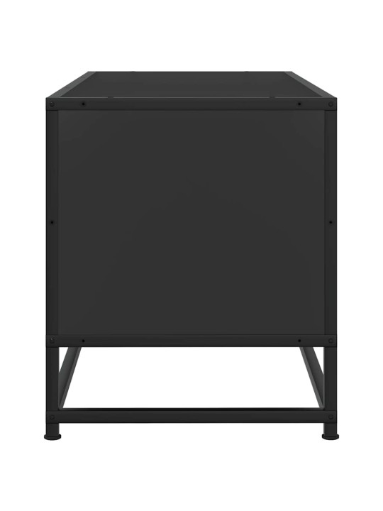 Tv skříňka černá 80 x 34,5 x 40 cm kompozitní dřevo a kov