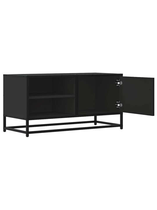 Tv skříňka černá 80 x 34,5 x 40 cm kompozitní dřevo a kov