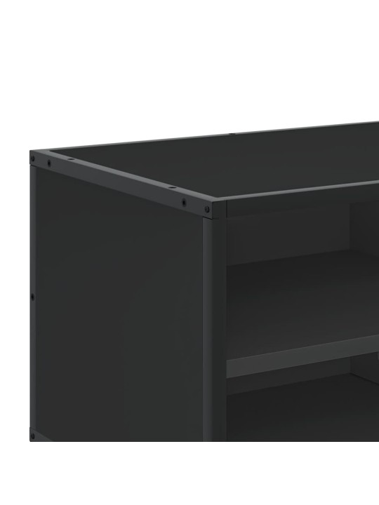 Tv skříňka černá 80 x 34,5 x 40 cm kompozitní dřevo a kov