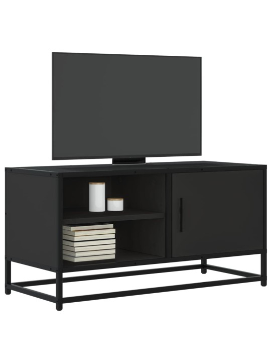 Tv skříňka černá 80 x 34,5 x 40 cm kompozitní dřevo a kov