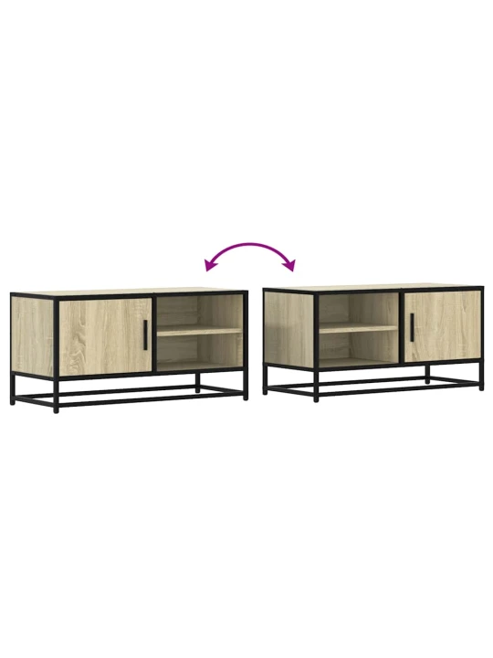 Tv skříňka dub sonoma 80 x 34,5 x 40 cm kompozitní dřevo a kov