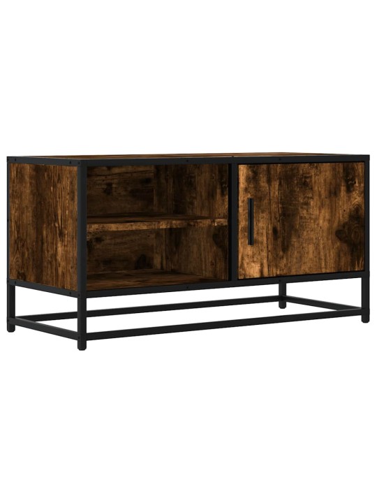 Tv skříňka kouřový dub 80 x 34,5 x 40 cm kompozitní dřevo a kov