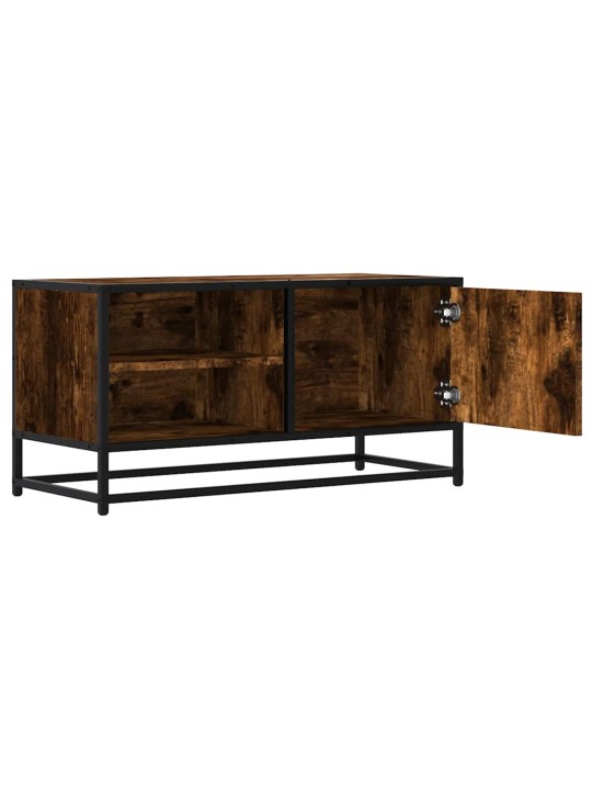 Tv skříňka kouřový dub 80 x 34,5 x 40 cm kompozitní dřevo a kov