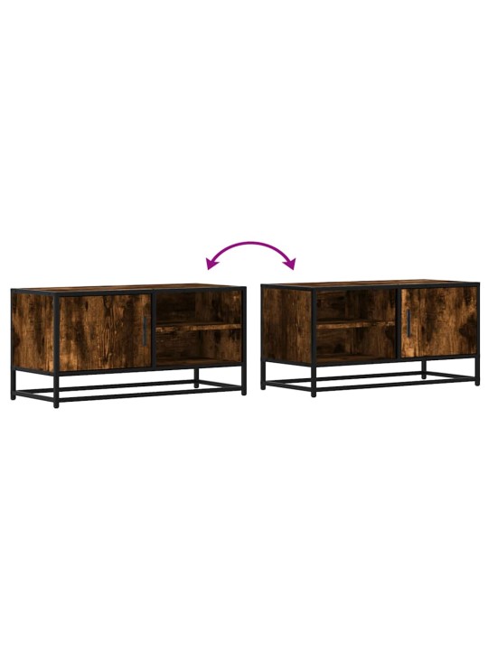 Tv skříňka kouřový dub 80 x 34,5 x 40 cm kompozitní dřevo a kov