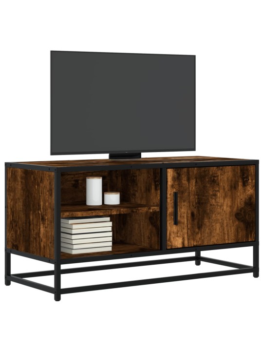 Tv skříňka kouřový dub 80 x 34,5 x 40 cm kompozitní dřevo a kov