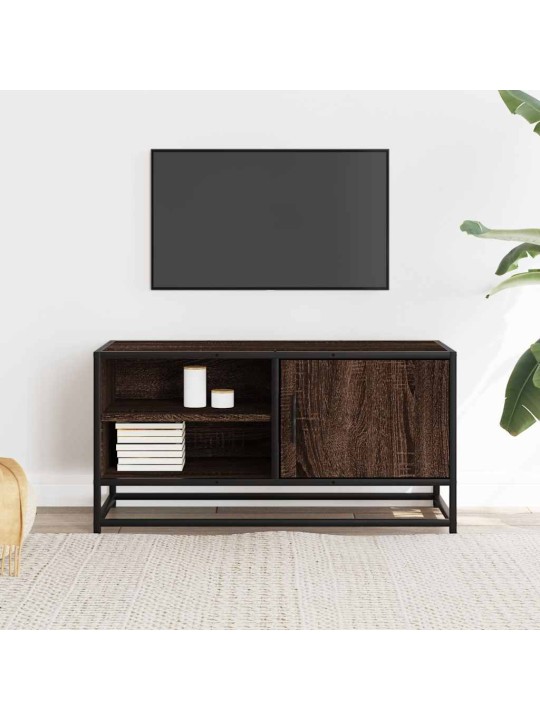 Tv skříňka hnědý dub 80 x 34,5 x 40 cm kompozitní dřevo a kov
