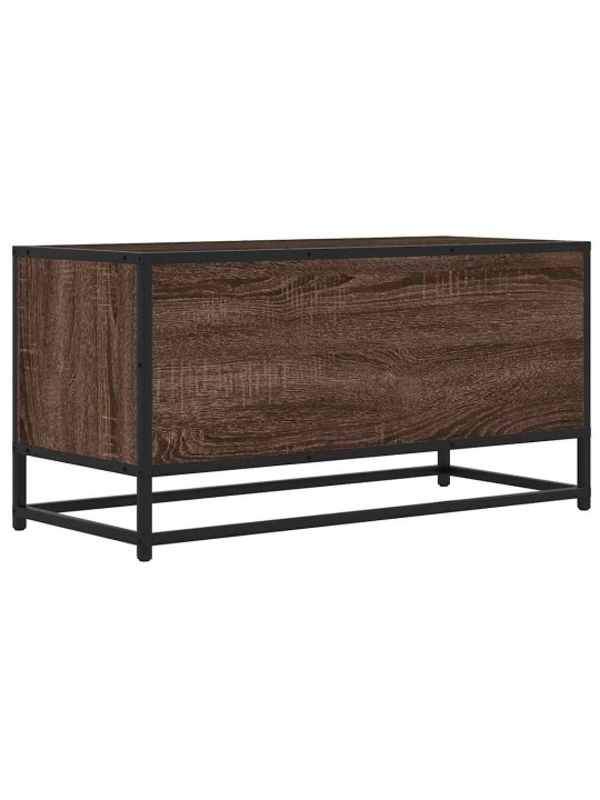 Tv skříňka hnědý dub 80 x 34,5 x 40 cm kompozitní dřevo a kov