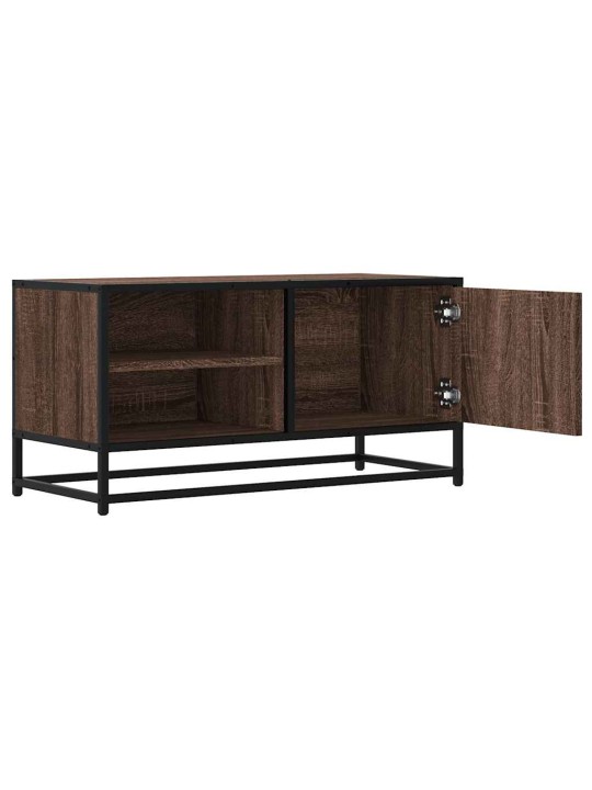 Tv skříňka hnědý dub 80 x 34,5 x 40 cm kompozitní dřevo a kov