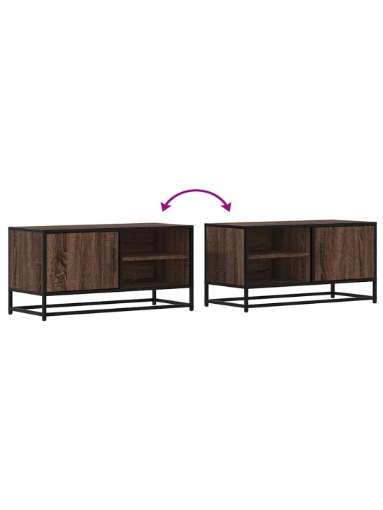 Tv skříňka hnědý dub 80 x 34,5 x 40 cm kompozitní dřevo a kov
