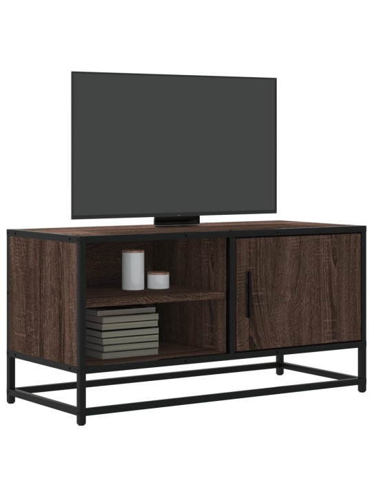 Tv skříňka hnědý dub 80 x 34,5 x 40 cm kompozitní dřevo a kov