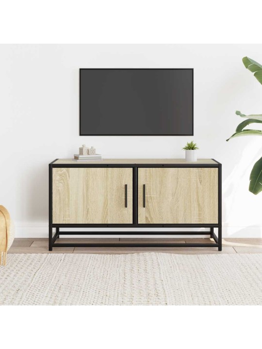 TV skříňka dub sonoma 80 x 34,5 x 40 cm kompozitní dřevo a kov