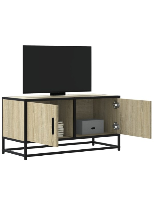 TV skříňka dub sonoma 80 x 34,5 x 40 cm kompozitní dřevo a kov