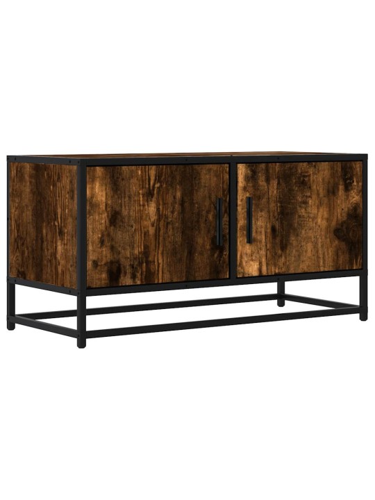 TV skříňka kouřový dub 80 x 34,5 x 40 cm kompozitní dřevo a kov