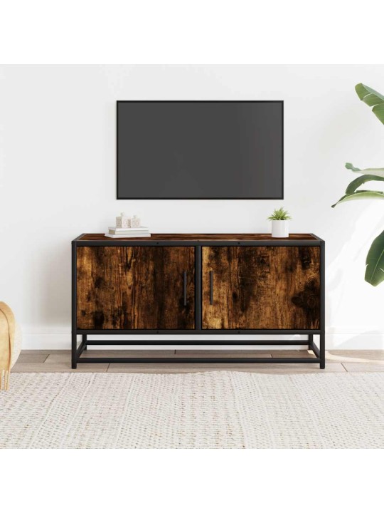 TV skříňka kouřový dub 80 x 34,5 x 40 cm kompozitní dřevo a kov