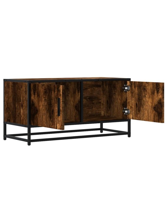 TV skříňka kouřový dub 80 x 34,5 x 40 cm kompozitní dřevo a kov