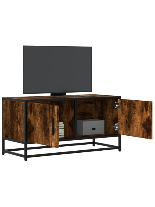 TV skříňka kouřový dub 80 x 34,5 x 40 cm kompozitní dřevo a kov