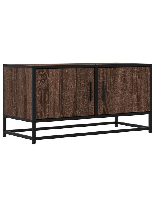 TV skříňka hnědý dub 80 x 34,5 x 40 cm kompozitní dřevo a kov