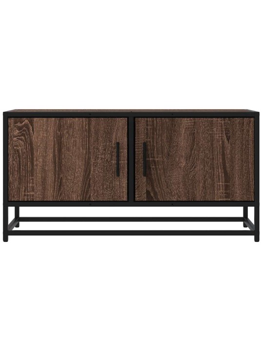 TV skříňka hnědý dub 80 x 34,5 x 40 cm kompozitní dřevo a kov