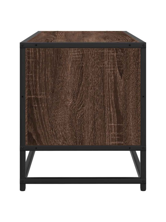 TV skříňka hnědý dub 80 x 34,5 x 40 cm kompozitní dřevo a kov