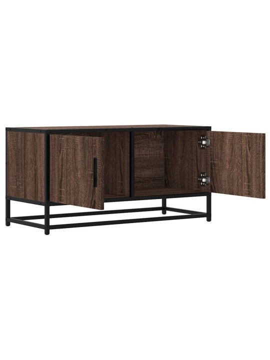 TV skříňka hnědý dub 80 x 34,5 x 40 cm kompozitní dřevo a kov