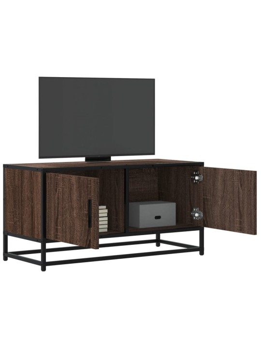 TV skříňka hnědý dub 80 x 34,5 x 40 cm kompozitní dřevo a kov