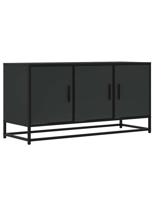 TV skříňka černá 100 x 35 x 50 cm kompozitní dřevo a kov