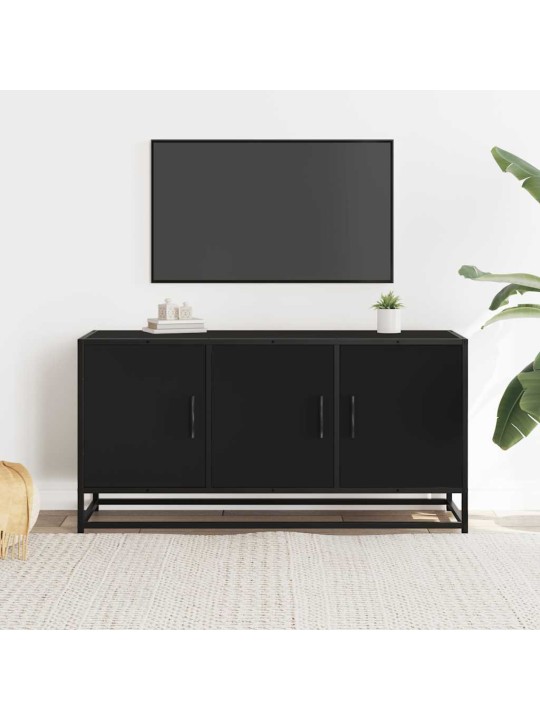TV skříňka černá 100 x 35 x 50 cm kompozitní dřevo a kov