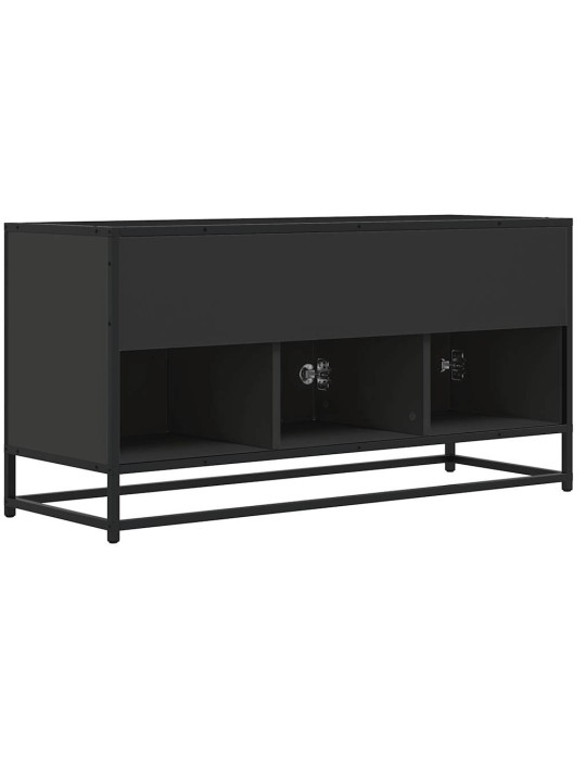 TV skříňka černá 100 x 35 x 50 cm kompozitní dřevo a kov
