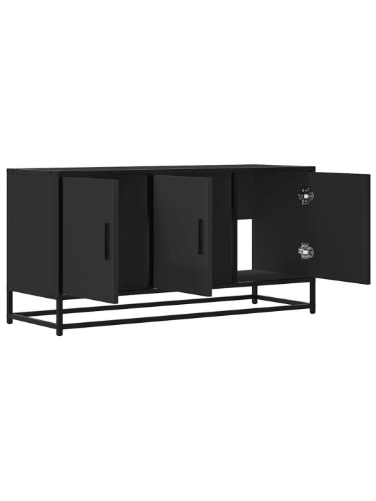 TV skříňka černá 100 x 35 x 50 cm kompozitní dřevo a kov