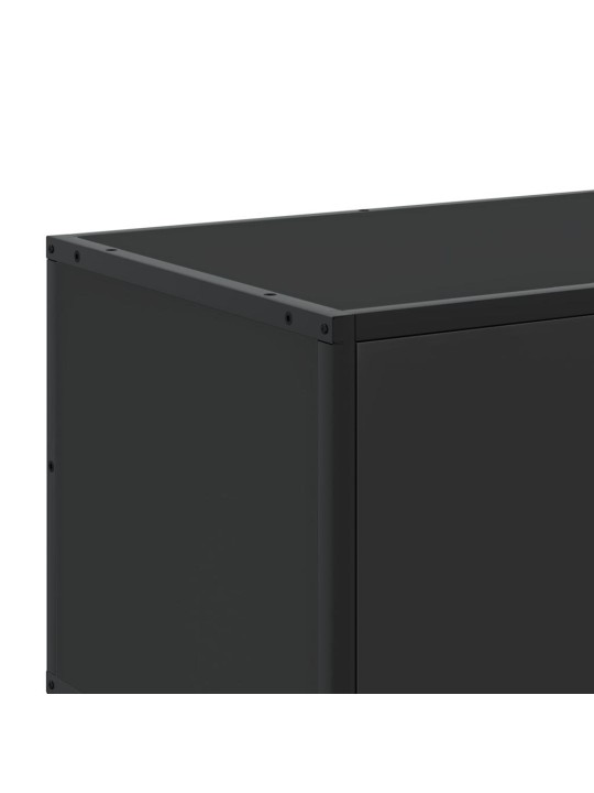 TV skříňka černá 100 x 35 x 50 cm kompozitní dřevo a kov