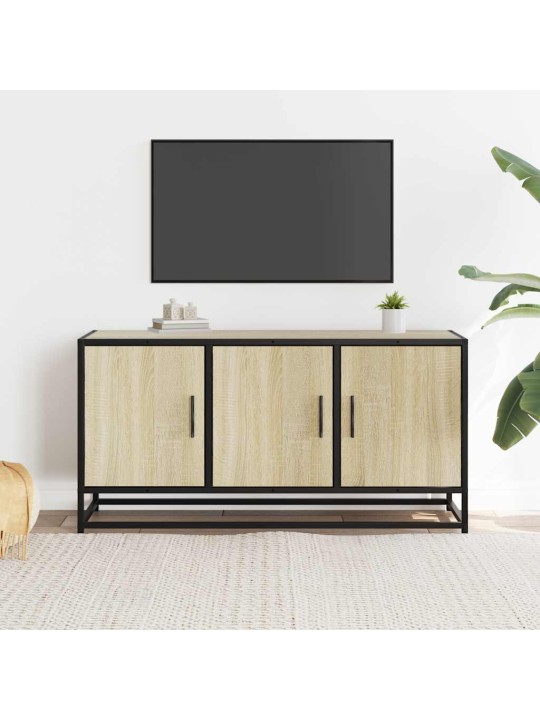 TV skříňka dub sonoma 100 x 35 x 50 cm kompozitní dřevo a kov